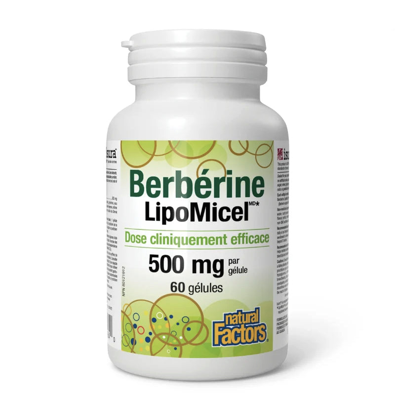 Berbérine Lipomicel 500mg - Natural Factors - 60 ou 120 gélules